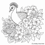 Playful Peacock and Peony Coloring Sheets 4