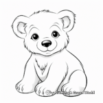 Playful Polar Bear Cub Coloring Pages 1