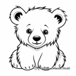 Playful Polar Bear Cub Face Coloring Pages 2