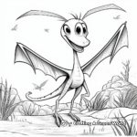 Playful Pteranodon Coloring Pages for Preschoolers 1