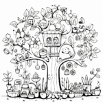 Playful Spring Fruit Trees Coloring Pages 3