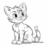 Playful Tabby Cat Coloring Pages 1