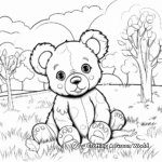 Playful Teddy Bear in the Park Coloring Pages 4
