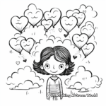 Playful 'Thinking of You' Floating Hearts Coloring Sheets 3