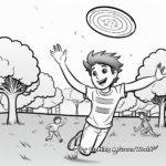 Playing Frisbee in the Park Spring Break Coloring Pages 1