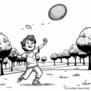 Playing Frisbee in the Park Spring Break Coloring Pages 3