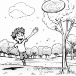 Playing Frisbee in the Park Spring Break Coloring Pages 4