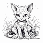 Playing Sphynx Kitten Coloring Page 2