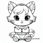 Pleasant Praying Angel Cat Coloring Pages 1