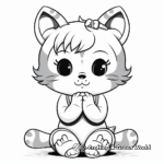 Pleasant Praying Angel Cat Coloring Pages 2