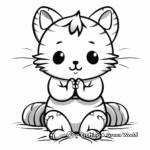 Pleasant Praying Angel Cat Coloring Pages 4