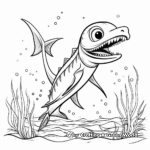 Plesiosaurus in Different Actions Coloring Pages 1