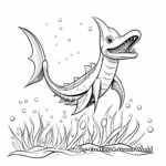 Plesiosaurus in Different Actions Coloring Pages 2