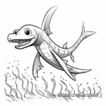 Plesiosaurus in Different Actions Coloring Pages 3