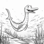Plesiosaurus In The Ocean Scene Coloring Pages 2