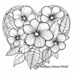 Poinsettia and Heart Winter Coloring Pages 1