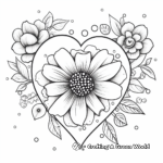 Pointillism Rose Heart Coloring Pages 1