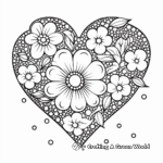Pointillism Rose Heart Coloring Pages 4