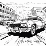 Police Cars in Action: Pursuit Scene Coloring Pages 2