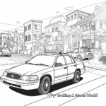 Police Cars in Action: Pursuit Scene Coloring Pages 3