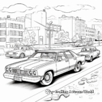 Police Cars in Action: Pursuit Scene Coloring Pages 4