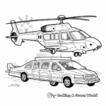 Police Transportation Fleet Coloring Pages: Cars, Helicopters, Boats 3
