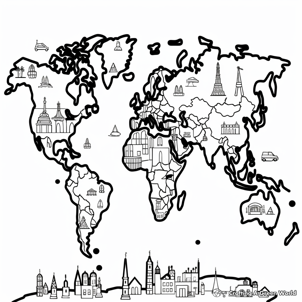 Political World Map Coloring Pages 2