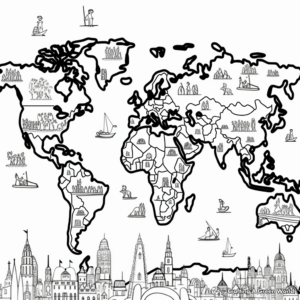 Political World Map Coloring Pages 3