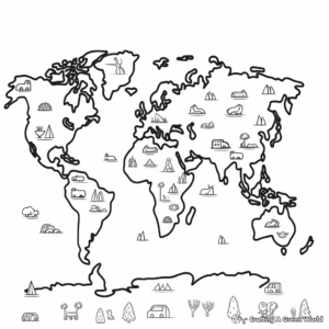 Political World Map Coloring Pages 4