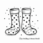 Polka-Dotted Socks Coloring Pages for Kids 1