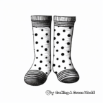 Polka-Dotted Socks Coloring Pages for Kids 2