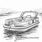 Pontoon Boat at Sunset Coloring Pages 1