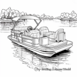 Pontoon Boat at Sunset Coloring Pages 3