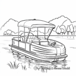 Pontoon Boat at Sunset Coloring Pages 4