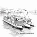 Pontoon Boat with Canopy Coloring Sheets 2