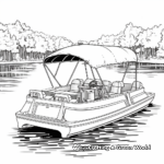 Pontoon Boat with Canopy Coloring Sheets 3