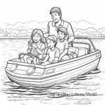 Pontoon Boat with People: Family Enjoyment Coloring Pages 1