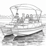 Pontoon Boat with People: Family Enjoyment Coloring Pages 3