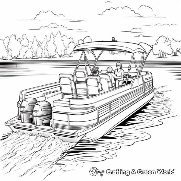Pontoon Boat Coloring Pages - Free &amp; Printable!