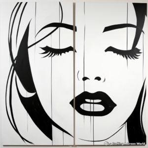 Pop Art Marilyn Diptych by Andy Warhol Coloring Pages 2