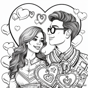 Pop Art Valentine's Day Coloring Pages 2