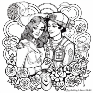 Pop Art Valentine's Day Coloring Pages 3