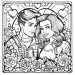 Pop Art Valentine's Day Coloring Pages 4