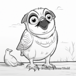 Popular Pets Pug and Parrot Coloring Pages 2