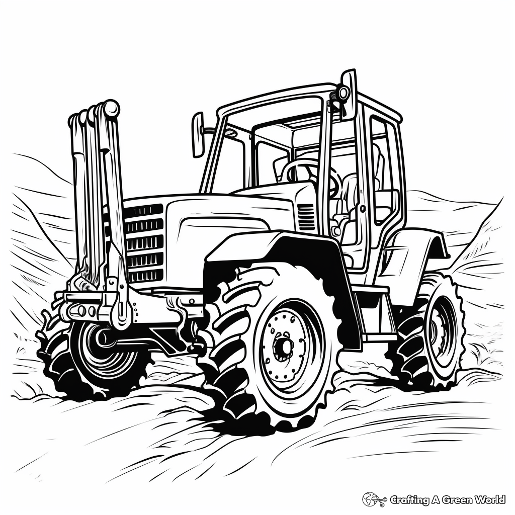 Powerful Rough Terrain Forklift Coloring Pages 3