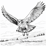 Prairie Falcon in Flight: Sky-Scene Coloring Pages 2