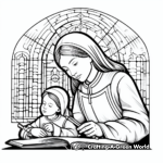 Prayerful St. Monica and St. Augustine Coloring Pages 2