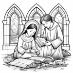 Prayerful St. Monica and St. Augustine Coloring Pages 3