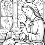 Prayerful St. Monica and St. Augustine Coloring Pages 4