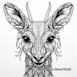 Precise Detail Kangaroo Face Coloring Pages 1